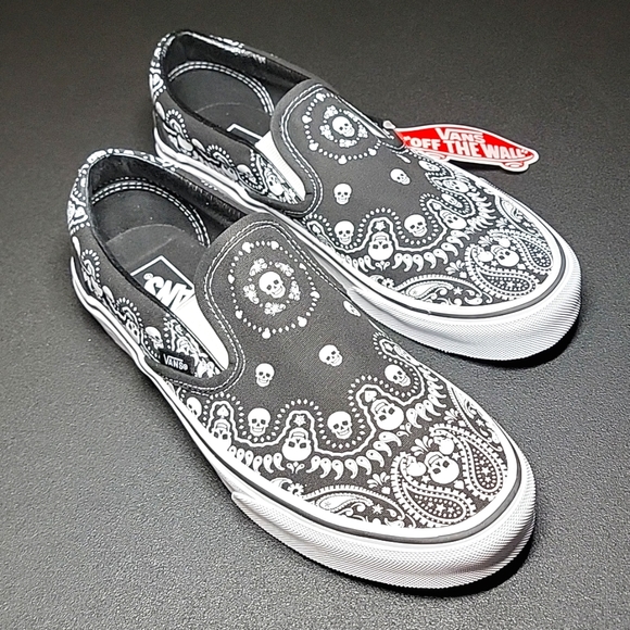 Vans Shoes - Vans Bandana Skull Classic Slip-On Shoes Women's  8.5 LAST ONE LEFT!!!